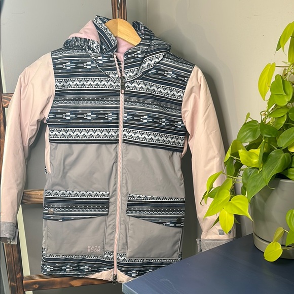 PWDR Room pink/grey/blue ski/snowboarding jacket